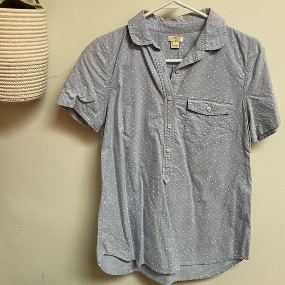 J CREW | Half Button Down Short Sleeve Shirt - Picture 2 of 3